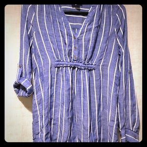 LED maternity shirt in denim blue